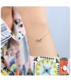 Gold Plated Adorable Bow Silver Bracelet BRS-132-GP